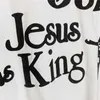 Camisetas Masculinas Jesus Is King T-Shirt Oversized Hip Hop Foam Print Homens Mulheres 1 1 Mangas Curtas T221130