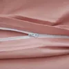 Sängkläder set mjuk tröja stickad set 4st bomull stickade lakan fast färg rosa täcken täcke för flickor monterade ark