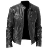 Mens Vests Fashion Fashion Leather Jacket Slim Fit Stand Collar PU 남성 오토바이 오토바이 지퍼 S MEN 5XL 221130