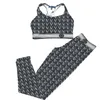 Mycket elastisk gymutrustning Kvinnor andningsbar sportbh -tät passande yogalaggings Designer Letter Print Tracksuit4136202