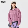 Women s Jackets SEMIR Women Jacket Spring Autumn Cotton Coat Trend Rabbit Design Sense Loose Short Woman Clothing 221130