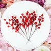 Decorative Flowers 10/20pcs Berry Picks - 12 Artificial Red Stems Christmas Tree Decorations 7.5 Inches For Christma Home Decors