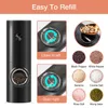 Mills Automatic Electric Mill Pepper And Salt Grinder With LED Light Adjustable Coarseness Spice Kitchen Cooking Tool 221130