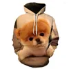 Herrtröjor 2022 Sweatshirt män kvinnor 3d tryck chow hund djurmönster pullover unisex casual överdimensionerade toppar