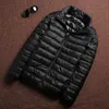 Mens coletes de outono pato Down Jacket Ultralight Men Coat Winter Coat portátil Travel à prova d'água Parkas Fashion Stand Collar Fin Outwear 221129