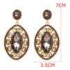 Dangle Earrings ZHINI Luxury Rhinestone Drop For Women Personality Punk Big Crystal Geometric Oval Fashion Jewelry Gift