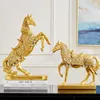 Objets décoratifs Figurines chinois Feng Shui cheval d'or éléphant statue décoration succès artisanat à la maison Figurine porte-bonheur bureau ornements cadeau 221129