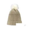 Beanie/Skull Caps Childrens Fashion Knit Hat Beanies Pompom Winter High Quality Kids Baby Warm Beanie Plush Cap Bone Cotton Drop Del Dhd84