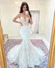 Caped Mermaid Lace Wedding Dress 2023 Elegant Floor Length Country Boho Bride Dress Chic Vestido De Novias Women Novelty Robe Mariage Bohemian Bridal Gowns