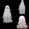 Juldekorationer 60/80 cm Santa Claus Beard Wig False Role Spelar Skinvänlig klädd i hög temp-fiber 221130