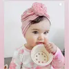 Berets Cute 1PCS Solid Stripe Braid Flower Baby Girls Hat Infant Toddler Kids Knot Turban Children Beanie Cap Po Props