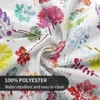 Table Cloth Autumn Leaves Watercolor Tablecloth Round 60 Inch Cover Polyester Fibre Waterproof For Kitchen Home Decoration