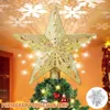 Decorazioni natalizie Tree Top Sparkle Stars Hang Xmas Decoration Ornament top Glitter Topper Decor Anno 221130