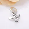 925 Sterling Silver Bead Fits European Pandora Style Jewelry Charm Armband-School Character Collection Owl Dangle