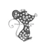 Pins Brooches Fashion Jewelry Vintage Mouse Brooch Rhinstone Zodiac Cor Brooches Drop Delivery Dhvc7