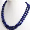 Nyblå lapis lazuli 10mm elegant lång fashoin halsbandsmycken 36 tum