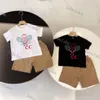 23 Luxury Designer Clothing Set Kids T-Shirt White Monogrammed Shortst Fashion British Fashion Brand Summer Childrens Treasures and Girls Cotton Two-Piece 3 Color