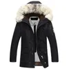 Hommes gilets décontracté marque blanc duvet de canard veste hommes hiver chaud long épais mâle pardessus fausse fourrure coupe-vent manteau Parkas 221130