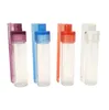 Kleurrijke 51 mm reismaat acryl plastic fles snuff snuff snuffel dispenser glazen pil kas flaopcontainer doos met lepel