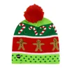 Decorazioni natalizie Cappelli con luce a LED Cappello lavorato a maglia morbidoSciarpa Set Babbo Natale Pupazzo di neve Cappello da renna Cappello da festa per bambini per adulti U3 221130