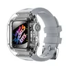 Band titta på smarta remmar silikonband transparent fodral för klockband mod kit bezel fodral passar iwatch serie 8 7 se 6 5 4 armband 240308