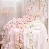 Decorative Flowers 2Pcs Artificial Flower Cherry Blossom Vine For Party Wedding Decoration Wall Hanging Rattan Home Decor 144 Head 1.8m