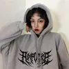 Sweats à capuche pour femmes Sweatshirts hiver streetwear femmes sweat-shirt vêtements américains grunge lettre imprimé plus velours emo grande taille hauts à capuche y2k vêtements 221129