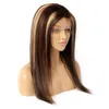 13x6x1t cabello humano con encaje delantero pelucas de cabello liso en color rubio