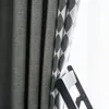 Vorhang mit schwarzen und weißen Diamantgitternähten, Vorhänge für Schlafzimmer, Wohnzimmer, graue Verdunkelung