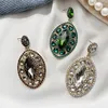 Dangle Earrings ZHINI Luxury Rhinestone Drop For Women Personality Punk Big Crystal Geometric Oval Fashion Jewelry Gift