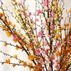 Decorative Flowers Artificial Flower Cherry Spring Plum Blossom Peach Branch Silk Fake Tree Long Bouquet For Wedding Party Decoration