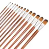 Schilderpennen dainayw 13pcs Filbert borstels professionele lange handgreep verf waterverfborstel voor olie acryl nylon haar 221130