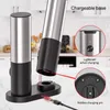Mills 12PCS Stainless Steel Electric Salt and Pepper Grinder with Charging Base Automatic Rechargeable Mill Spice Grinder 221130