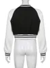 Damen Jacken Darlingaga Mode Vintage Streifen Patchwork Herbst Baseball Jacke Weibliche Knöpfe Up Adrette Mantel Kontrast Stern 221130