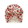 帽子のファッションbow bow print fabric toddler beanie big girl bornギフトh263d