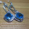 925 Sterling Silver 11mm Blue Topaz Studs Boucles d'oreilles Design Bijoux Boucles d'oreilles fines Cadeaux de Noël Cadeaux de fête des mères