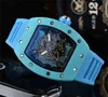 Hommes/femmes montres Richaer Mileres luxe mécanique montre haut décontracté femme Silicone couleurs bande Relgio Wristwat