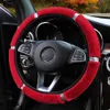 4 Colored Diamonds Car Steering Wheel Cover 38cm Uninversal Anti Slip Auto Warm Plush