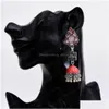Lustre de candelabro de estilo com o padrão de flor de vidro cor de esmalte briol briol briol para mulheres categorias jóias presente de casamento dhfy3