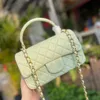 CC Luxury Brand épaule Femmes Tendy Top Hand Totes Classi Mini Mood Flap Purse Lambe-Sme Met Metal Matelasse Chaîne Crossbo