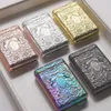 Colorful Zinc Alloy Stereoscopic Relief Cigarette Case Portable Three Open Style Dry Herb Tobacco Preroll Box Protection Stash Cases Smoking Holder Storage