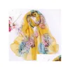 Scarves Summer Women Slik Scarf Sunsn Colorf Shawl Wraps Florals Thin Beach Scarves Drop Delivery Fashion Accessories Hats Gloves Dhe8L