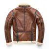 Hommes en cuir faux cuir marron manteau en peau de mouton hommes épais 100% naturel manteau de fourrure hiver hommes en cuir manteau chaud hiver asiatique taille M-4XL vêtements M263 221130