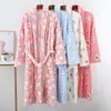 Women's Sleepwear Flannel Robe Women Print Cartoon Bathrobe Autumn Winter Warm NightgownThicken Long Robes Casual Plus Size 40-75KG