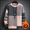 Herrtröjor Autumn och Winter Classic Fashion Casual Slim Plus Cashmere Thicken Warm Highquality M3XL 221129