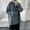 Chemises d￩contract￩es masculines 2022 Summer Automne Cor￩en Kirt Men's Fashion Fashion Color Business Man Streetwear Loose Lot Long-Sheeve Camisa W1910