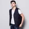 Herenvesten man ultra licht naar beneden vest veer lente herfst mouwloze vneck vest mannelijke casual winter zonder kraag zonder waast 221130