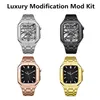 Lyxmodifiering Mod Kit Länkarmband Armband AP Armor Integrerat fodral Klockband Butterfly Spänne Stålband Passar iWatch Series 8 7 6 SE 5 4 För Apple Watch 44mm 45mm