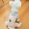Dog Clothes Black white Striped Pocket Overalls Coat Fit Small Puppy Pet Cat All Season Soft Costume Cloth2879166