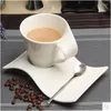 Tasses Européenne Blanc Porcelaine Tasse À Café En Céramique Espresso Tasse Petit Déjeuner Lait Dessert Couple Thé Cadeau Décor À La Maison Accessoires